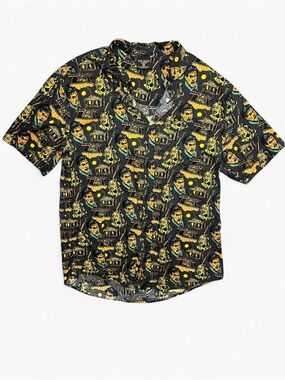 Creepy Co Evil Dead Button Up Horror Shirt Mens L Deadite 100% Cotton